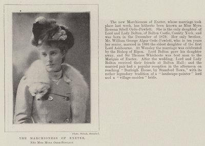 La marquesa de Exeter, nacida como Miss Myra Orde-Powlett de English Photographer