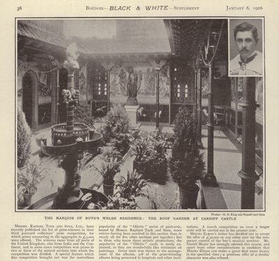La residencia galesa del Marqués de Bute: El jardín en la azotea del Castillo de Cardiff de English Photographer