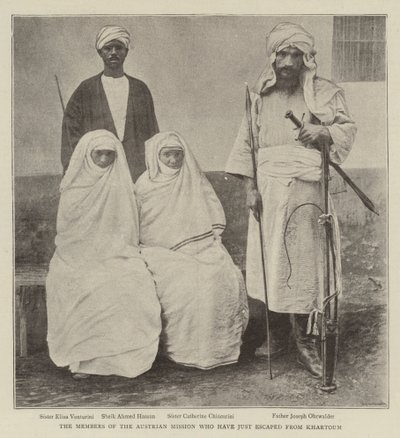 Los miembros de la misión austriaca que acaban de escapar de Jartum de English Photographer
