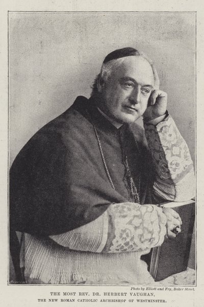 El Reverendísimo Dr. Herbert Vaughan, el nuevo Arzobispo Católico Romano de Westminster de English Photographer