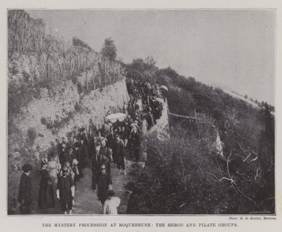 La procesión del misterio en Roquebrune, los grupos de Herodes y Pilato de English Photographer