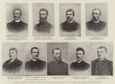 La expedición de Nansen al Polo Norte, retratos de los compañeros del Dr. Nansen de English Photographer