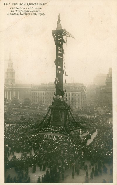 Celebración de Nelson en Trafalgar Square, Londres, 21 de octubre de 1905 de English Photographer