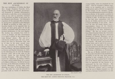 El nuevo arzobispo de Dublín, el reverendísimo Joseph Ferguson Peacocke, DD de English Photographer