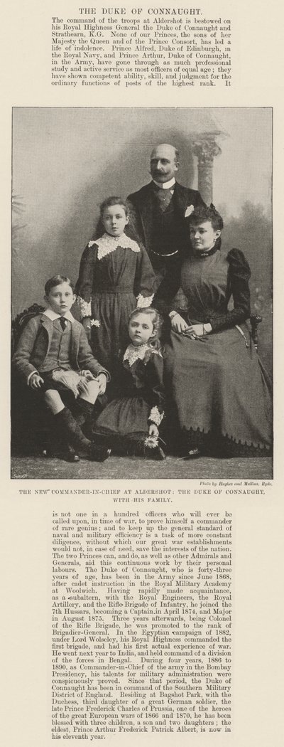 El nuevo Comandante en Jefe en Aldershot, el Duque de Connaught, con su familia de English Photographer