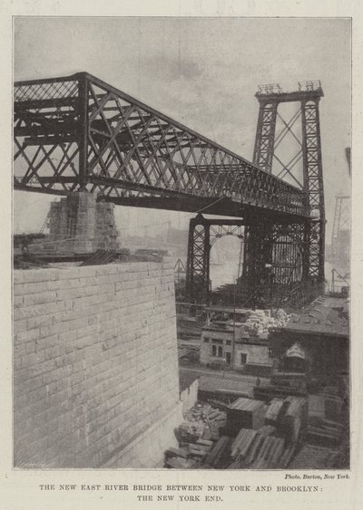 El nuevo puente del East River entre Nueva York y Brooklyn, el extremo de Nueva York de English Photographer