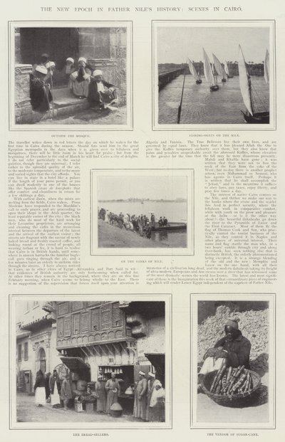 La nueva época en la historia del Padre Nilo, escenas en El Cairo de English Photographer