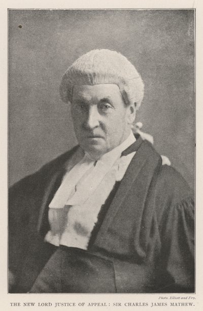 El nuevo Lord Justice of Appeal, Sir Charles James Mathew de English Photographer