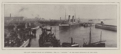 El nuevo Sandon Basin en Liverpool, el SS Oceanic en la entrada principal del muelle de English Photographer