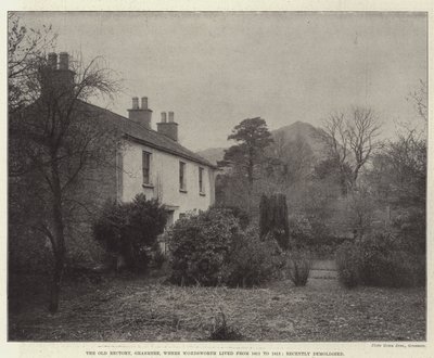 La antigua rectoría, Grasmere, donde Wordsworth vivió de 1811 a 1813, recientemente demolida de English Photographer