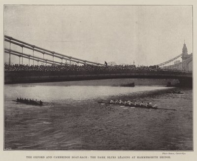 La Carrera de Botes de Oxford y Cambridge, los Oscuros Liderando en el Puente de Hammersmith de English Photographer