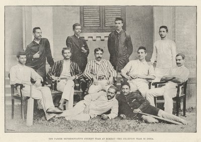 El Equipo de Críquet Representativo Parsee en Bombay, el Equipo Campeón en India de English Photographer