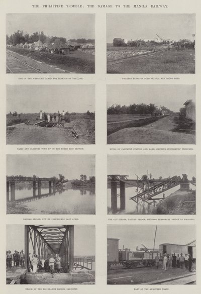 El problema filipino, el daño al ferrocarril de Manila de English Photographer
