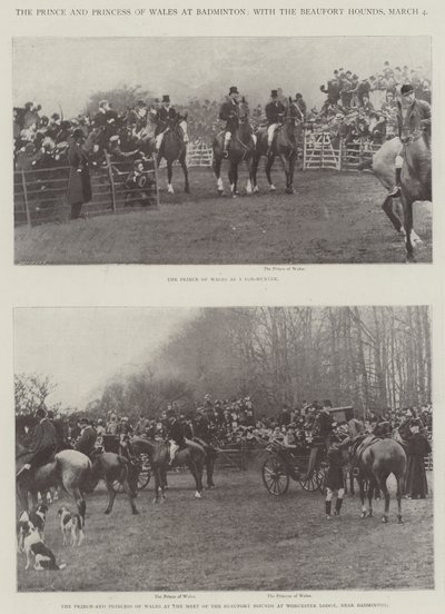 El Príncipe y la Princesa de Gales en Badminton, con los Sabuesos de Beaufort, 4 de Marzo de English Photographer