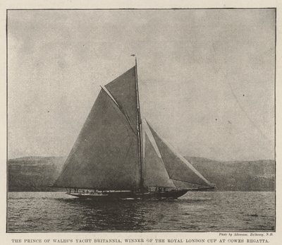 El yate Britannia del Príncipe de Gales, ganador de la Copa Real de Londres en la Regata de Cowes de English Photographer