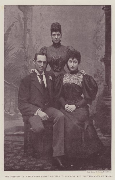 La Princesa de Gales con el Príncipe Carlos de Dinamarca y la Princesa Maud de Gales de English Photographer