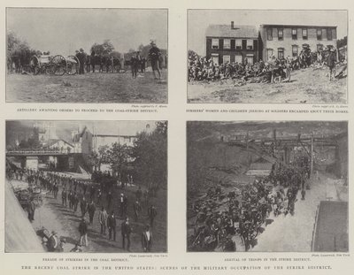 La reciente huelga de carbón en los Estados Unidos, escenas de la ocupación militar del distrito de huelga de English Photographer