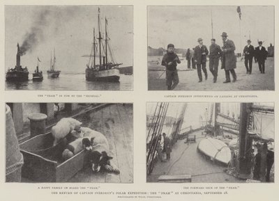 El regreso de la expedición polar del capitán Sverdrup, el Fram en Christiania, 28 de septiembre de English Photographer