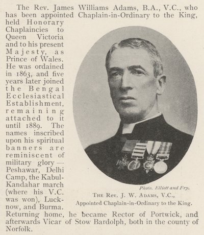 El Reverendo J W Adams, VC, nombrado Capellán Ordinario del Rey de English Photographer