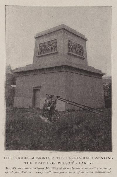 El Memorial de Rhodes, los paneles que representan la muerte del grupo de Wilson de English Photographer