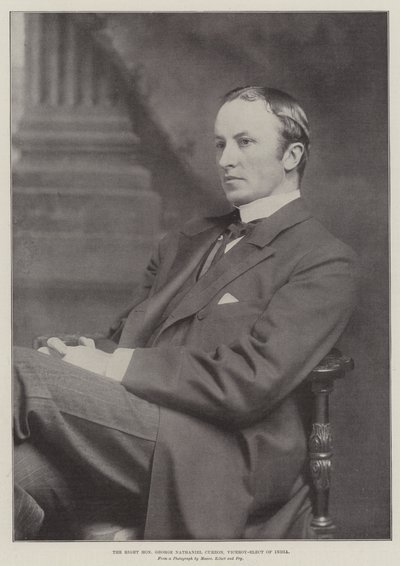 El muy honorable George Nathaniel Curzon, virrey electo de India de English Photographer