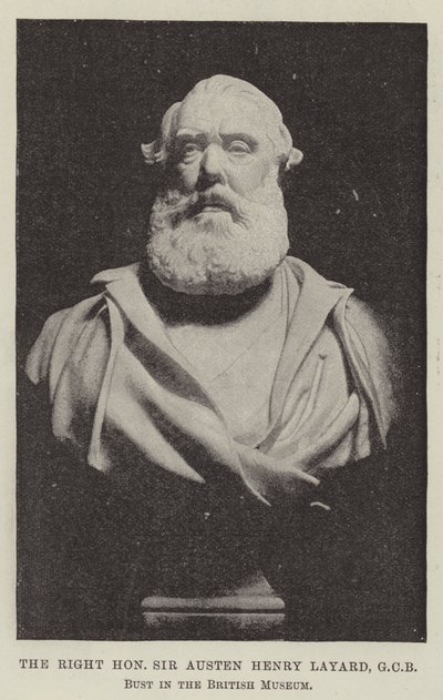 El Muy Honorable Sir Austen Henry Layard, GCB, busto en el Museo Británico de English Photographer