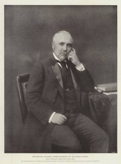 El Honorable Sir Henry Campbell-Bannerman, MP por el Distrito de Stirling de English Photographer