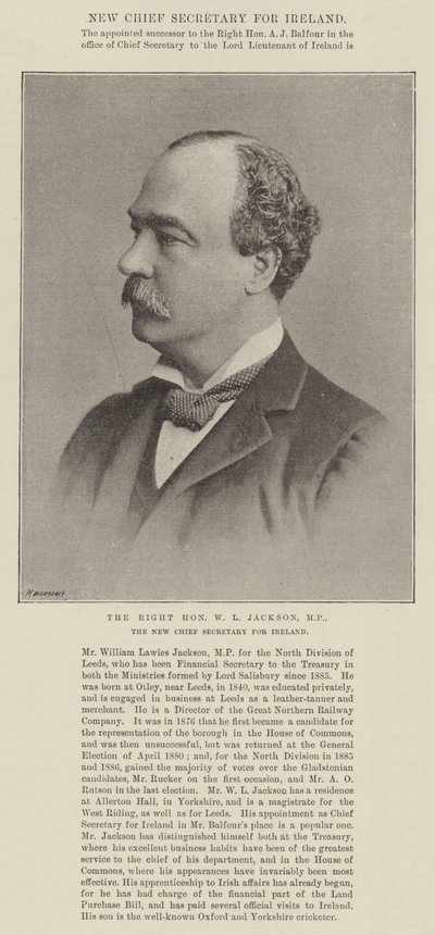El Muy Honorable W L Jackson, MP, el Nuevo Secretario Jefe para Irlanda de English Photographer