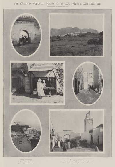 El levantamiento en Marruecos, escenas en Tetuán, Tánger y Mogador de English Photographer