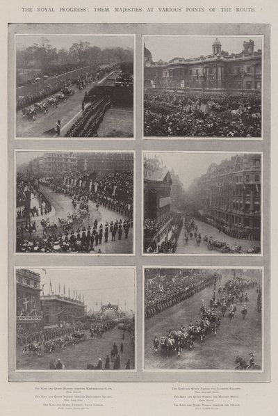 El progreso real, sus majestades en varios puntos de la ruta de English Photographer