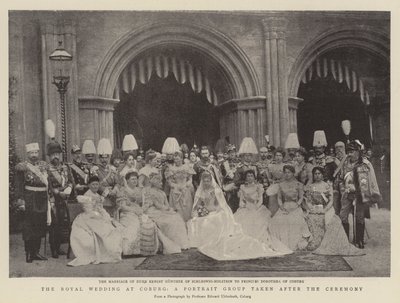 La boda real en Coburg, un grupo de retrato tomado después de la ceremonia de English Photographer