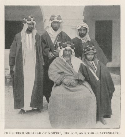 El Jeque Mubarak de Koweit, su hijo y tres asistentes de English Photographer