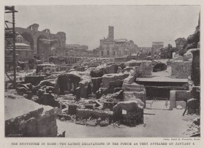 La tormenta de nieve en Roma, las últimas excavaciones en el Foro como aparecieron el 6 de enero de English Photographer