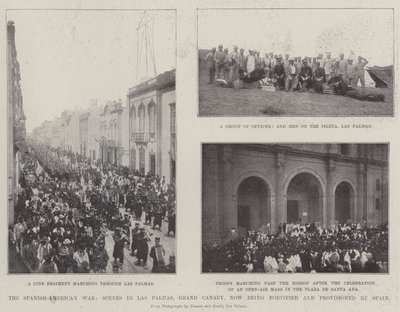 La guerra hispanoamericana, escenas en Las Palmas, Gran Canaria, ahora fortificada y aprovisionada por España de English Photographer