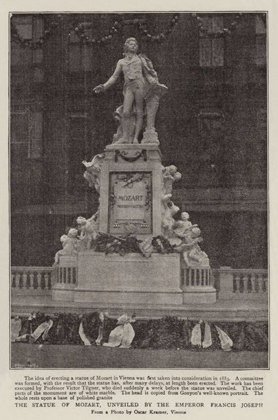 La Estatua de Mozart, develada por el Emperador Francisco José de English Photographer