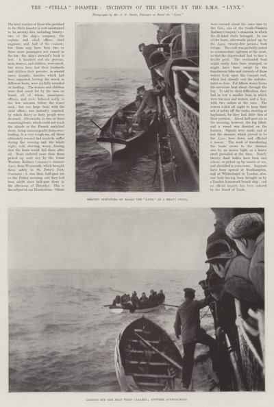 El desastre del Stella, incidentes del rescate por el RMS Lynx de English Photographer