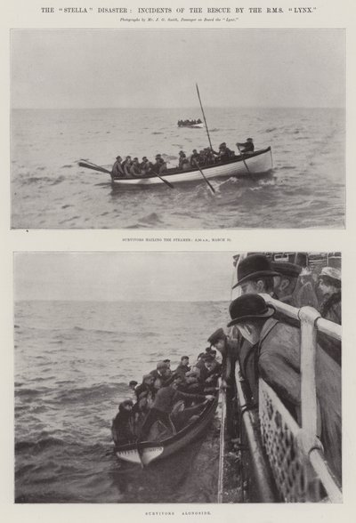 El desastre del Stella, incidentes del rescate por el RMS Lynx de English Photographer
