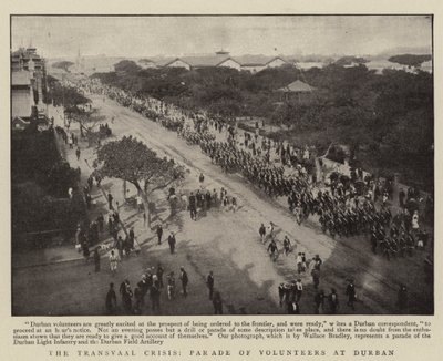 La crisis del Transvaal, desfile de voluntarios en Durban de English Photographer