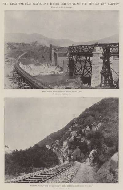 La guerra del Transvaal, escenas de la retirada de los Boers a lo largo del ferrocarril de la bahía de Delagoa de English Photographer