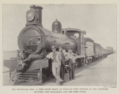 La Guerra del Transvaal, un Tren del Estado Libre en la Estación de Norvals Pont en la Unión entre Port Elizabeth y el Estado Libre de English Photographer