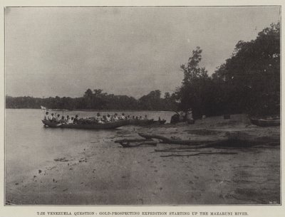 La cuestión de Venezuela, expedición de prospección de oro subiendo el río Mazaruni de English Photographer