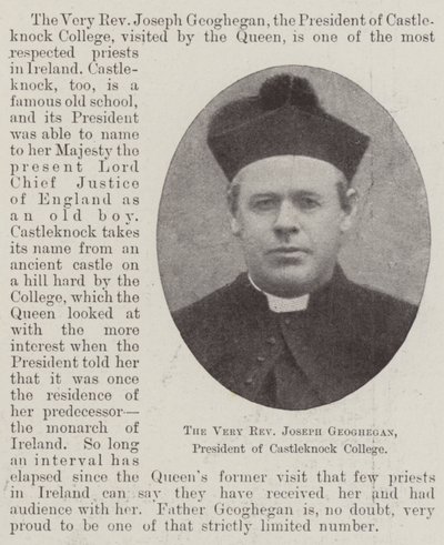 El Muy Reverendo Joseph Geoghegan, Presidente del Colegio Castleknock de English Photographer
