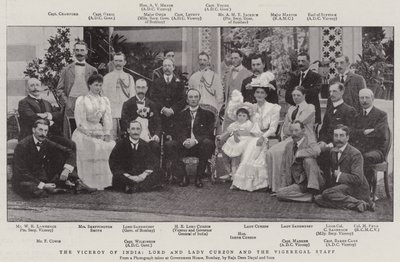 El Virrey de la India, Lord y Lady Curzon y el personal virreinal de English Photographer