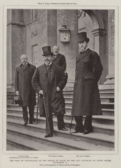 La visita de condolencia del Príncipe de Gales al Duque de Orleans en Stowe House, 14 de septiembre de English Photographer