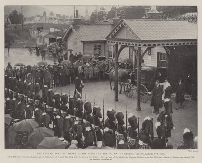 La visita de Lord Kitchener al rey, la llegada del general a la estación de Ballater de English Photographer