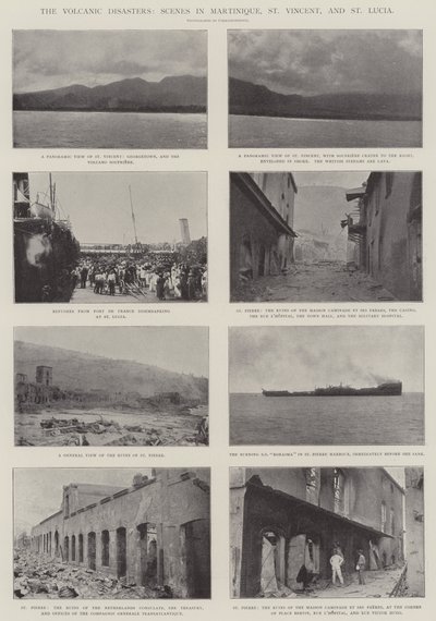 Los desastres volcánicos, escenas en Martinica, San Vicente y Santa Lucía de English Photographer