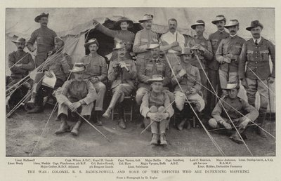 La Guerra, Coronel R S Baden-Powell y algunos de los Oficiales que defienden Mafeking de English Photographer