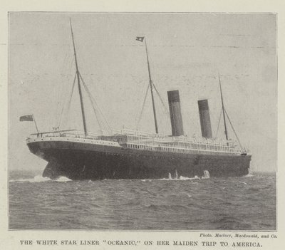 El Transatlántico Oceanic de la White Star, en su Viaje Inaugural a América de English Photographer