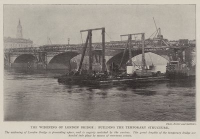 La ampliación del puente de Londres, construcción de la estructura temporal de English Photographer