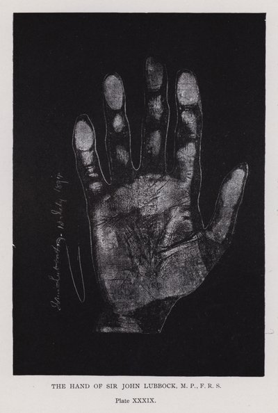 La mano de Sir John Lubbock de English Photographer